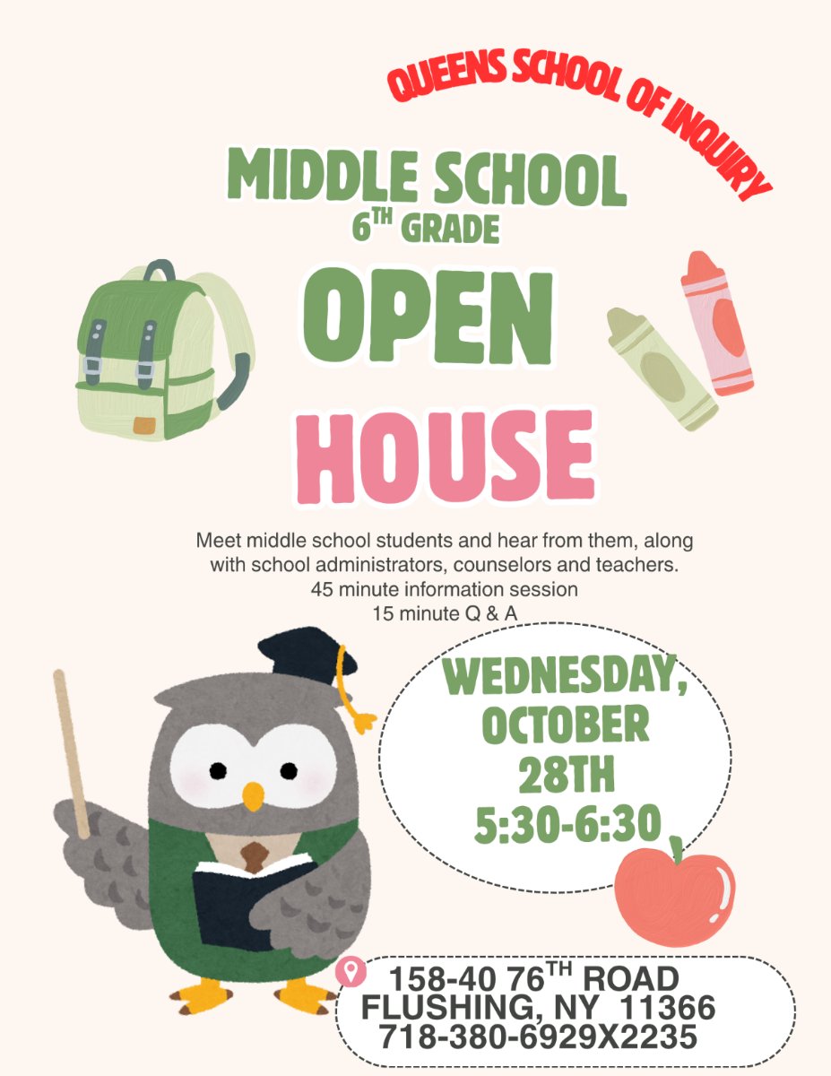 Flyer to invite families to MS Open House October 28th from 5:30 - 6:30 